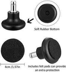5 Pieces Bell Glides Replacement Office Chair Wheels Stopper Office Chair Swivel