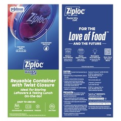 Ziploc Twist N Loc Food Storage Meal Prep Containers Variety Pack 9 Count 385215