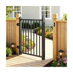Deck Railing Gate Stainless Steel Black Textured Powder-Coat Finish Deck Gate…