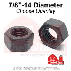 7/8″-14 Grade 8 Finished Hex Nuts Plain Fine Thread (Pick Quantity)