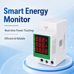 Electric Power Meter Monitor Watt Power KWH Din Rail AC 110V 220V 100A Voltmeter