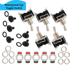 5X Toggle SWITCH ON/OFF Heavy Duty 15A 250V SPDT 2 Terminal Car Boat Waterproof