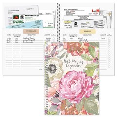 Current Pale Peony Paying Organizer Book 9 x 12 inches, Bill