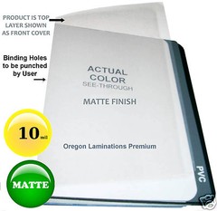 10 Mil Matte Clear Report Covers 8-1/2 x 11 [100/pack] Plastic Sheets unpunched