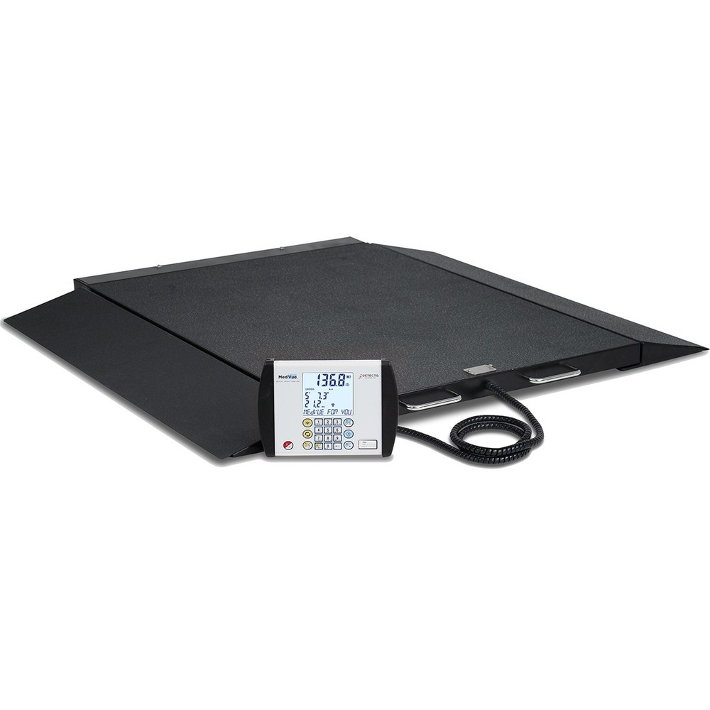 Detecto BRW1000 Portable Wheelchair Scale 1000lb x 0.2lb BMI WiFi AC Adapter