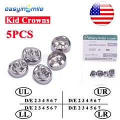 Dental D Primary E Molar Kid Crowns Stainless Steel Preformed Crowns UL-UR-LL-LR