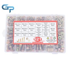 M6 M8 M10 EXTERNAL HEX DRIVE FLANGE BOLTS ASSORTMENT KIT FOR INDUSTRIAL 521PCS