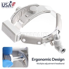 Dental 3.5X Binocular Loupe Headband Magnifier/5/10W LED Headband Headlight Lamp