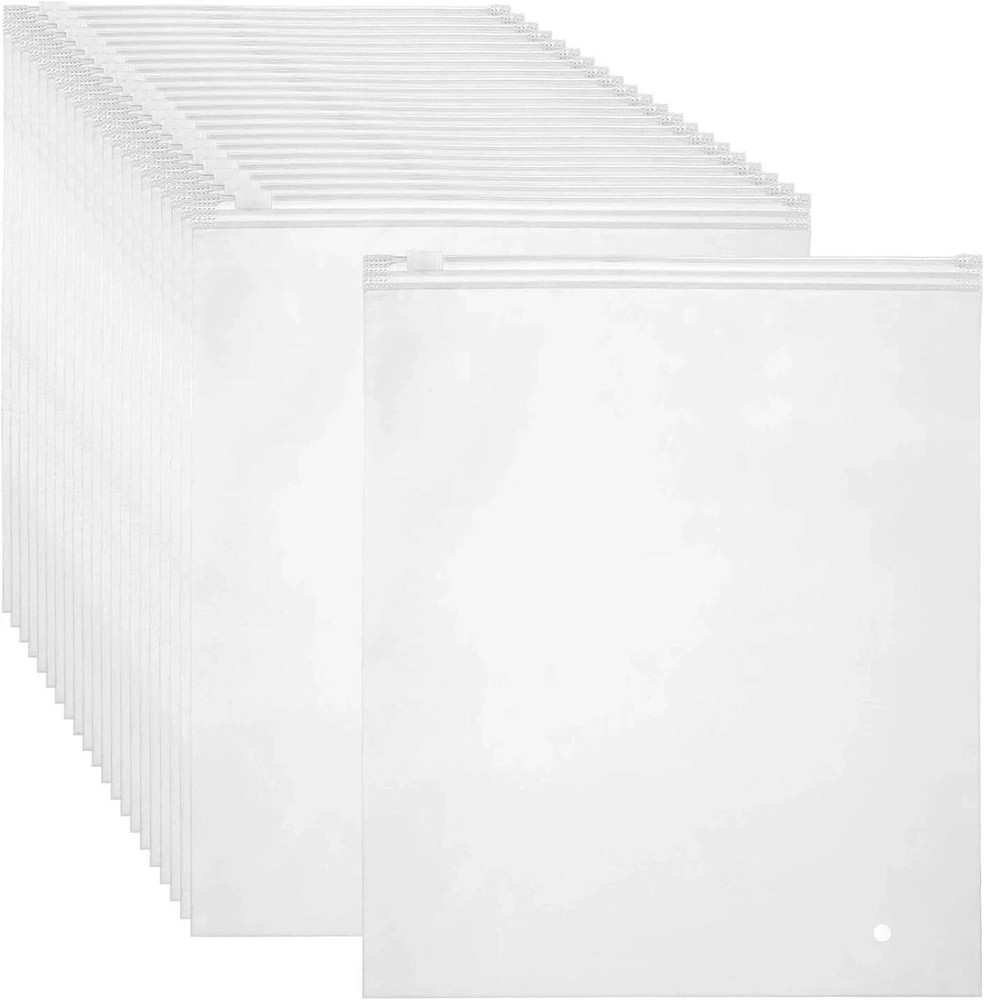 Frosted Zipper Poly Bags 50PCS 14×16 inch Plastic Bags for Clothes Tshirt Packi
