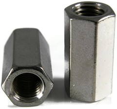 Stainless Steel Coupling Nuts, Threaded Rod UNF, 5/16-24 X 7/16 x 1, Qty 1