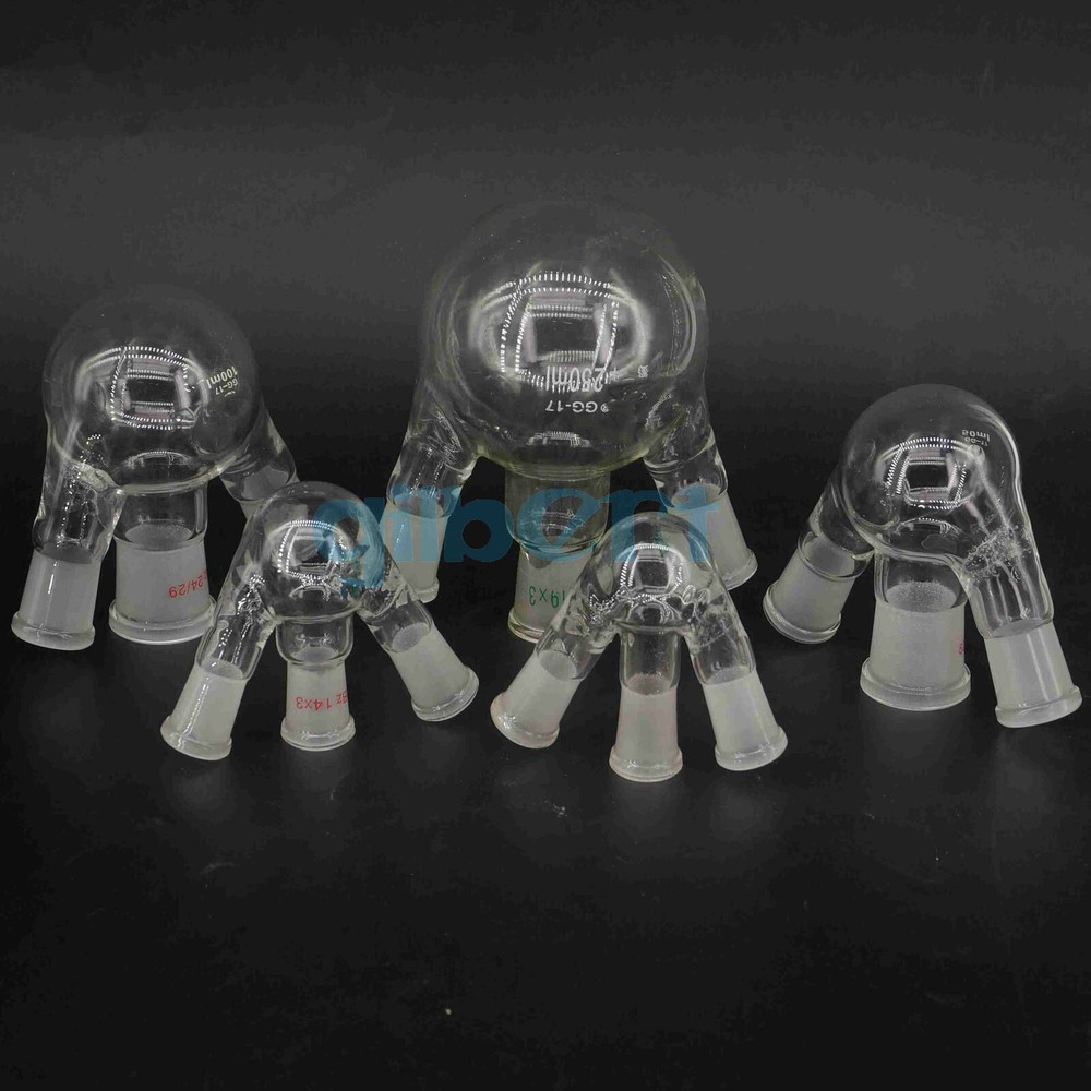 10/25/50/100/250/500/1000ml 3 Necks Joint GG17 Glass Flask Round Bottom Lab