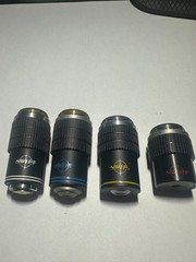 Lot of 4 Swift Microscope Objectives DIN 4 / DIN 10 / DIN 40 / HI DIN100