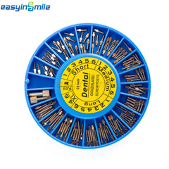 120pcs Dental Endodontic Screw Posts Assorted Kit &2Key Gold Planted EASYINSMILE