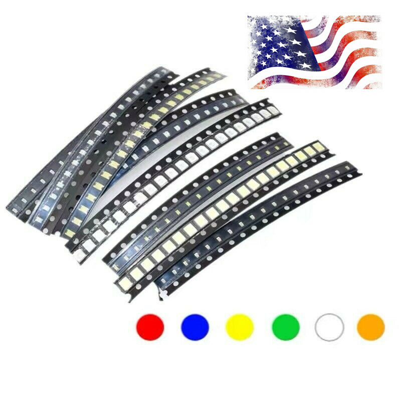 100pcs SMD LED 0402 0603 0805 1206 3528 5730 Diodes Single Chip RGB Light PCB