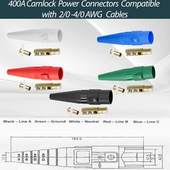 (5PCS Male) CLS40 400A Cam Lock Power Connector, Camlock Wire Set with 5
