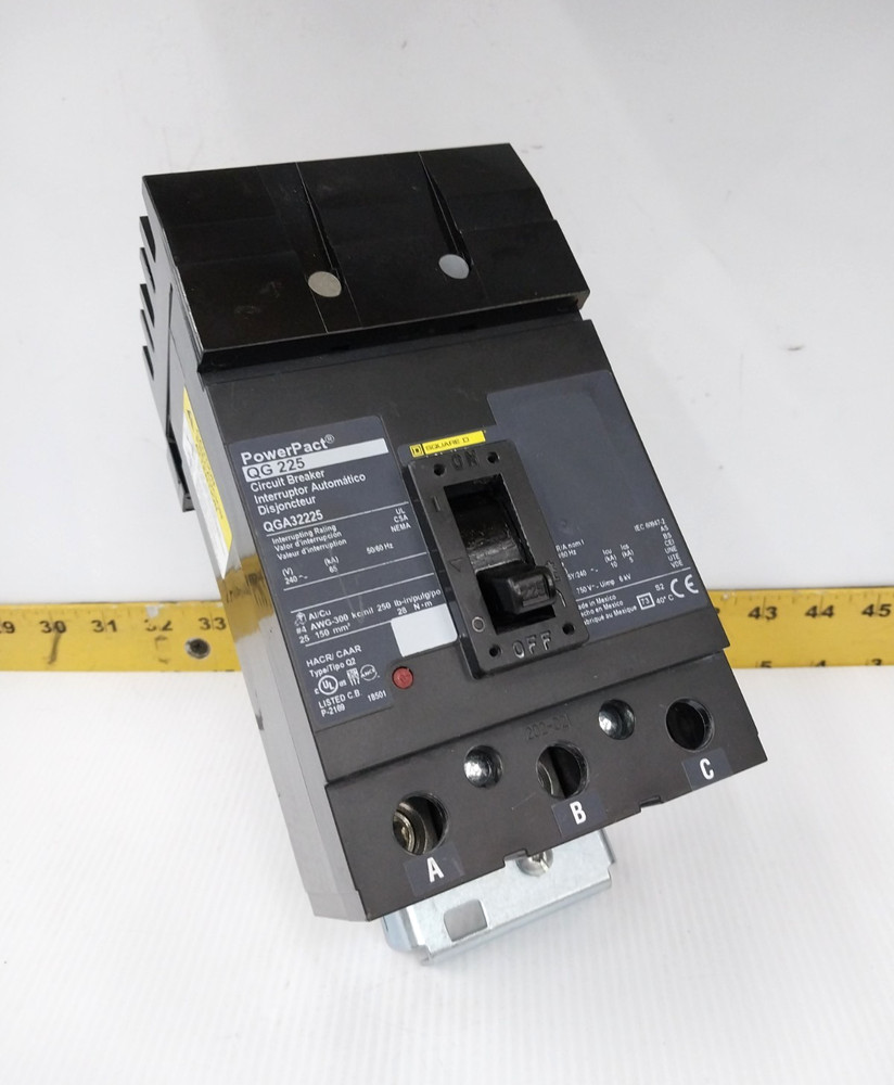 Square D PowerPact 225 Amp I-Line Circuit Breaker 240 VAC 3 Pole QGA32225