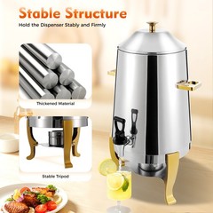 400W Insulated Beverage Dispenser for Hot Drinks 3.43Gal Stainless Steel USA