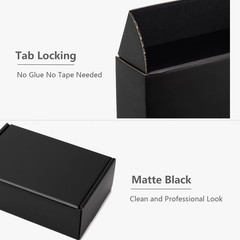 9X6.5X2 Inches Black Shipping Boxes 25 Pack – Corrugated Cardboard Mailing Box f