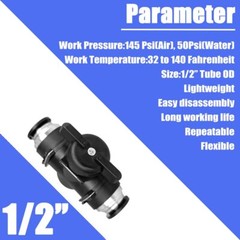 Pneumatic Valve 1/2 inch Push to Connect Fittings Ball Valve Air Flow Control…