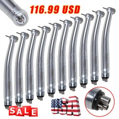10* Dental High Speed Push Button Turbine Handpiece 4Holes Fit NSK Pana Max U3BM