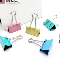 Ykimok Large Binder Clips, 1.6 inch, 24 Pack, Colored