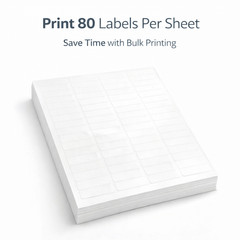 1/2″ x 1-3/4″ White Address Labels 80/Sheet Laser & Inkjet Compatible