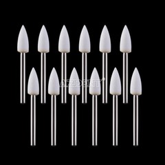 12pc Dental Mounted White Stone Polishing Burs FG Abrasion Point Polisher AZDENT