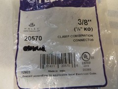 Flexible Metal Conduit (FMC) Combination Clamp Connector 4 PACK # 20570 NEW
