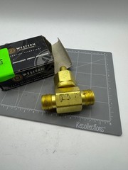 Western Valve T-346CV Brass Gas Service Tee Fitting w/Check Valve
