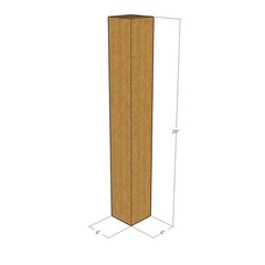 50 4x4x28 Kraft Brown Corrugated Shipping Boxes 32 ECT Single-Wall New