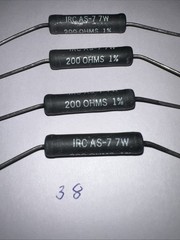 200 Ohm 7 Watt Resistors 1% Tol New Lot of 4 By IRC. IRC AS-7