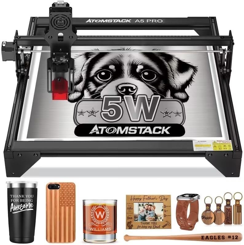 Used Atomstack A5 Pro Laser Engraver 40W DIY CNC Cutter for Wood Metal 410x400mm