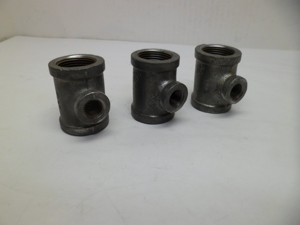 3/4″ NPT. X 3/4″ NPT. X 1/4″ NPT. GALVANIZED REDUCING TEE LOT OF 3 NOS FREE SHIP