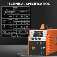 HITBOX 6 IN 1 Aluminum MIG Welder Gas Gasless 250A 110/230V ARC w/Lift Tig Torch