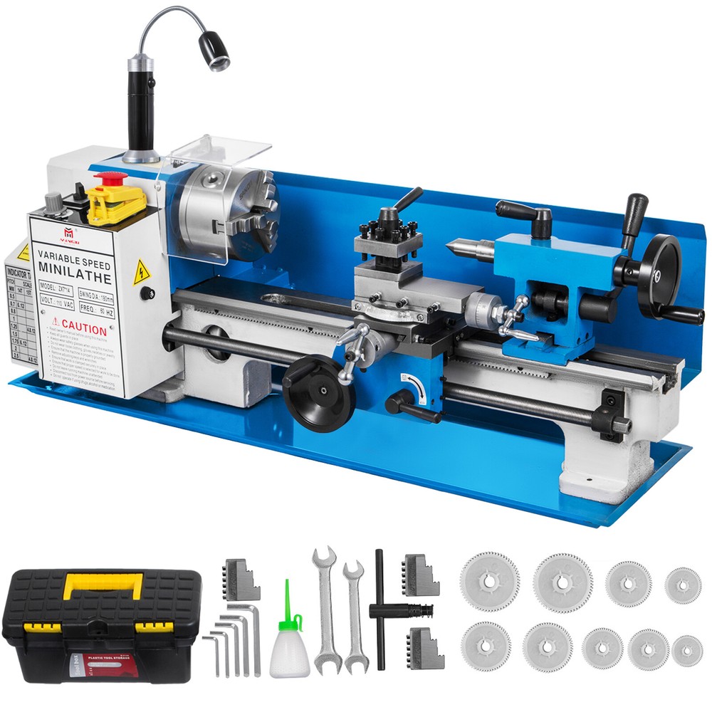 550W 7″X14″ Precision Mini Metal Lathe w/Lamp GREAT FACTORY PRICE NEWEST