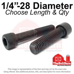 1/4″-28 Allen Socket Head Alloy Cap Screws Bolts Black Oxide FINE(Pick Size Qty)