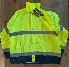 Occunomix LUX-TJR ANSI Class 3 High Visibility Rain Jacket 2XL