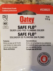 Oatey Safe Flo Lead-Free Plumbing Wire Solder Silver (4 oz) EXCELLENT!!!