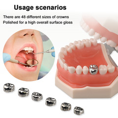 48 Sizes Dental Kids Crown Primary Molar Pediatric stainless steel Crowns Kit