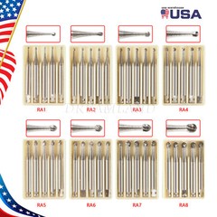 8 Types Dental Round Carbide Bur for Slow Speed Latch Type RA 1# – 8# Burs USA