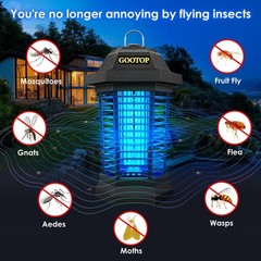 Gootop Bug Zapper Outdoor Mosquito Zapper 3 Prong Plug In Electric Fly Zapper