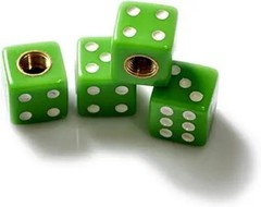 4pcs/Set Dice Tire Air Valve Stem Caps for Wheel Rims Bicycle Accessories (Green
