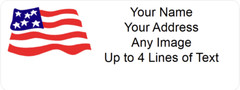 60 Personalized Return Address Labels Custom Mailing Labels USA Flag FREE SHIP