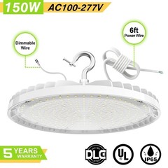150W UFO LED High Bay Light Commercial Warehouse Work Shop Lights Dimmable 5000K