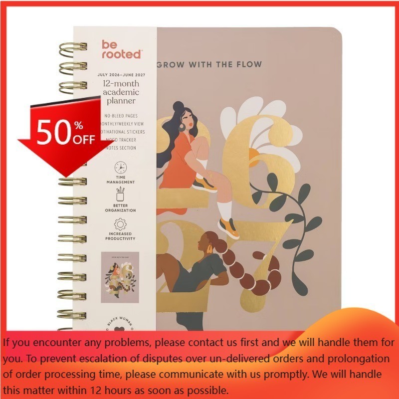 Be Rooted7″x9″Grow with The Flow Academic 12 Months Weekly/View 2026-2027Planner