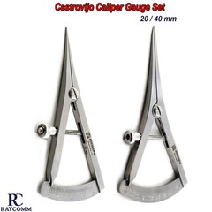 Eyelid Calipers Castroviejo Caliper 40mm/20mm Ophthalmic Instruments Set Of 2
