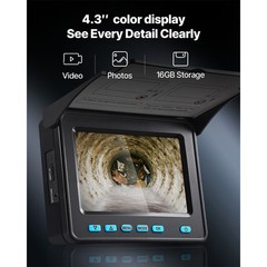 Uimoso 98 ft / 30 m Sewer Camera Pipe Inspection Camera w/ 4.3″ HD Screen