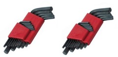 26 PIECE SHORT HEX KEY SETS W/KEY HOLDER SAE AND METRIC SIZES