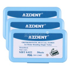 50Sets AZDENT Dental Ortho Buccal Tubes 1st Molar ROTH MBT 022 Bondable Non-Conv