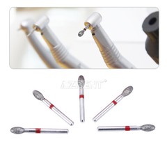 AZDENT Dental Diamond Burs FG Burs Football Shape Fine 379-023F/368-023F Red USA